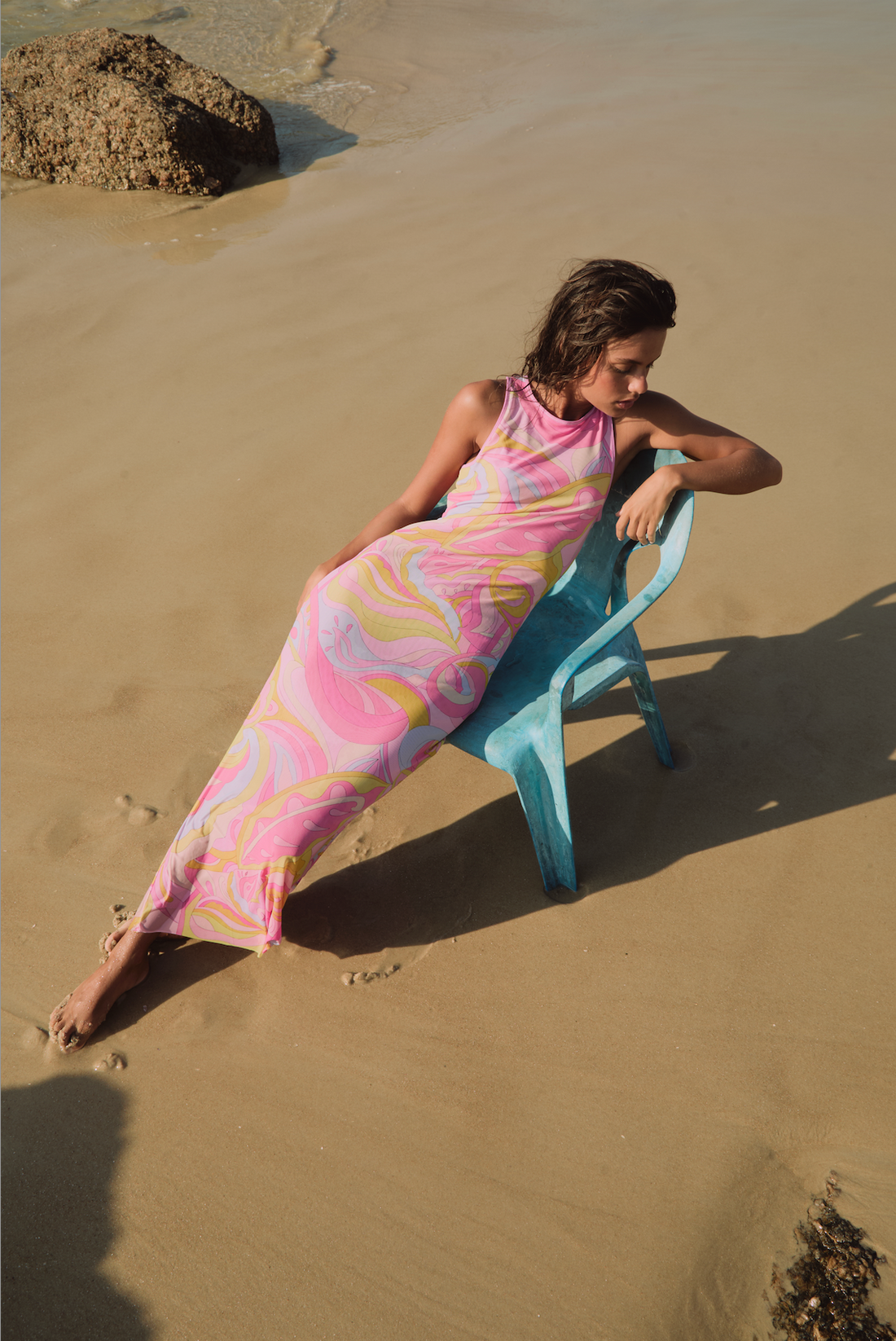 Tule Maxi Dress in Pink Bee
